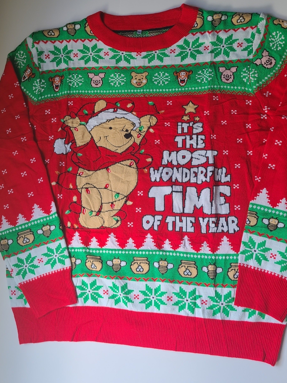 Winnie the Pooh Christmas Sweater - Red & Green